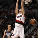 The spanish connection . . . Rudy Fernandez dunks after a pass from Sergio Rodriguez